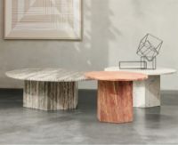 Billede af GUBI Epic Coffee Table Ø: 110 cm - Red Travertine