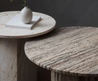 Billede af GUBI Epic Coffee Table Ø: 60 cm - White Travertine