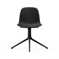 Billede af Normann Copenhagen Form Drejestol SH: 44cm - Sort/Sort Aluminium