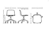 Billede af HAY AAC50 Kontorstol m/hjul SH: 42-56 cm - White/Aluminium