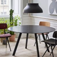 Billede af HAY CPH 25 Round Table Ø: 140 cm - Black Lacquered Solid Oak/Black Lacquered Oak Veneer
