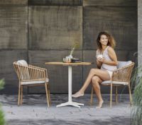 Billede af Cane-line Outdoor Drop Cafébord 72x72 cm - White/Teak