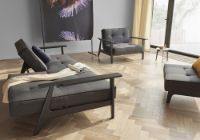 Billede af Innovation Living Splitback Frej Sovesofa L: 232 cm - Sort Eg/Flashtex Dark Grey