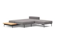 Billede af Innovation Living Bragi Sovesofa m. sidebord L: 265 cm - Mat Sort/Flashtex Light Grey