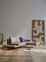 Billede af Innovation Living Bragi Sovesofa m. sidebord L: 265 cm - Mat Sort/Flashtex Light Grey