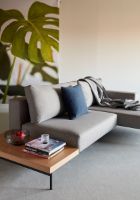 Billede af Innovation Living Bragi Sovesofa m. sidebord L: 265 cm - Mat Sort/Flashtex Light Grey