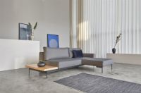 Billede af Innovation Living Bragi Sovesofa m. sidebord L: 265 cm - Mat Sort/Flashtex Light Grey