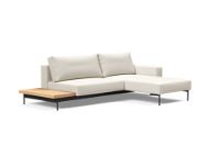 Billede af Innovation Living Bragi Sovesofa m. sidebord L: 265 cm - Mat Sort/Bouclé Off White