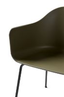 Billede af Audo Copenhagen Harbour Dining Chair SH: 45 cm - Olive / Black Steel Base