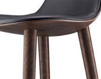 Billede af Eva Solo Abalone Barstol H: 75 cm - Røget eg/Sort læder