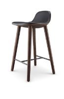 Billede af Eva Solo Abalone Barstol H: 65 cm - Røget eg/Sort læder