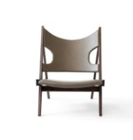 Billede af Audo Copenhagen Knitting Lounge Chair SH: 30 cm - Dark Stained Oak/Dakar 0311 Sand Leather