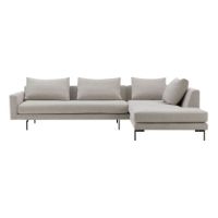 Billede af Wendelbo Edge V.2 Højrevendt Hjørnesofa 289 x 229 cm - Soft 2/Sort Lakeret Stål