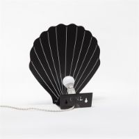 Billede af Goodnight Light Decoupage Seashell Lamp H: 30 cm - Black OUTLET
