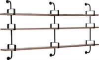 Billede af GUBI Démon 3 hylder m. 3 beslag L: 215cm - Walnut