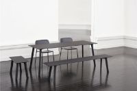 Billede af HAY CPH Deux 215 Bench 140x35x45 cm - Lacquered Solid Oak/Ink Black Laminate