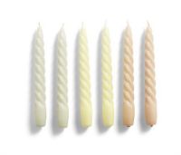 Billede af HAY Candle Twist 6 pcs H: 19 cm - Grey Beige Citrus Peach OUTLET