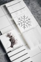 Billede af House Doctor Servietter Snow Flake 20x20 cm - Hvid/Sort OUTLET