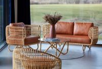 Billede af Cane-line Indoor Wave Sofabord 74x65x40 cm - Natural Rattan