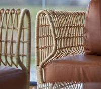 Billede af Cane-line Indoor Nest 2. pers Sofa L: 156 cm - Natural Rattan/Cognac Leather