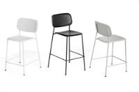 Billede af HAY Soft Edge P10 Bar Stool Low SH: 65 cm - Soft Grey Powder Coated Steel/Soft Grey 