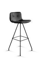 Billede af Bent Hansen Primum Bar Stool High SH: 79 cm - Zenzo 2 207 Black Leather/Black Powder Coated Steel