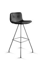 Billede af Bent Hansen Primum Bar Stool High SH: 79 cm - Zenzo 2 207 Black Leather/Stainless Steel