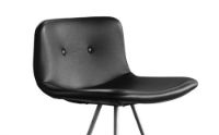 Billede af Bent Hansen Primum Bar Stool High SH: 79 cm - Zenzo 2 207 Black Leather/Stainless Steel
