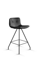 Billede af Bent Hansen Primum Bar Stool Low SH: 65 cm - Zenzo 2 207 Black Leather/Black Powder Coated Steel