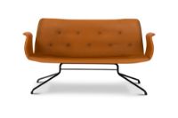 Billede af Bent Hansen Primum 2 pers. sofa m. Armlæn L: 140 cm - Cognac Adrian Læder/Sort Stel