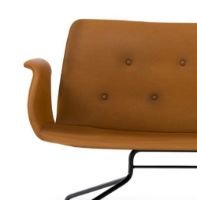 Billede af Bent Hansen Primum 2 pers. sofa m. Armlæn L: 140 cm - Cognac Adrian Læder/Sort Stel