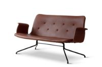 Billede af Bent Hansen Primum 2 pers. sofa m. Armlæn L: 140 cm - Davos Brown Læder/Sort Stel