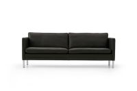 Billede af Mogens Hansen MH2614 3 pers. sofa L: 210 cm - Frej 18 Læder/Børstet stål