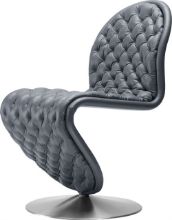 Billede af Verpan System 1-2-3 Dining Chair Deluxe SH: 47 cm - Savanne 307 Leather/Aluminium