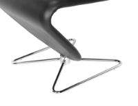 Billede af Verpan System 1-2-3 Dining Chair Standard SH: 47 cm - Sørensen Dunes Black Leather/Butterfly Aluminium