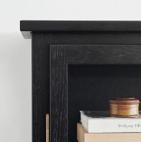 Billede af Lindebjerg Design Dark Oak N1 Vitrineskab Højrehængt Dør 70x210 cm - Mørkbejdset Eg