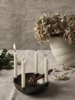 Billede af Ferm Living Bowl Candle Holder Small Ø: 14,6 cm - Black Brass OUTLET