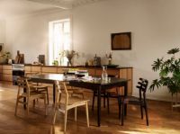 Billede af FDB Møbler J48 Stol Poul M. Volther SH: 46 cm - Røget Eg/Sort Læder/Mat Lak