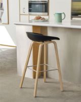 Billede af HAY AAS32 Low Barstol - Oak Veneer/Grey/Black Powder Coated Footrest
