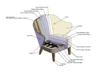 Billede af Audo Copenhagen Ingeborg Loungestol SH: 40 cm - Sheepskin Moonlight/Dark Stained Oak