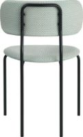 Billede af GUBI Coco Dining Chair Fully Upholstered SH: 47 cm - Black / Backhausen Grøn