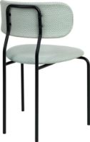 Billede af GUBI Coco Dining Chair Fully Upholstered SH: 47 cm - Black / Backhausen Grøn