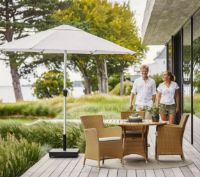 Billede af Cane-line Outdoor Sunshade Parasol m/Krank Ø: 300 cm - Anthracite/Mat Anodiseret Aluminium