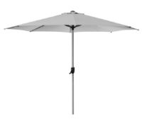Billede af Cane-line Outdoor Sunshade Parasol m/Krank Ø: 300 cm - Light Grey/Mat Anodiseret Aluminium