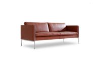 Billede af Skipper Capri 3 pers. sofa L: 202cm Armlæn B - Stål/Rød Læder Elegance