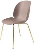 Billede af GUBI Beetle Dining Chair Conic Base 4 stk - Brass Semi Matt Base/Sweet Pink Shell