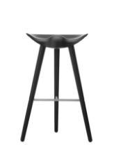 Billede af Audo Copenhagen ML42 Barstool SH: 77 cm - Sortbejdset Bøg/Stål