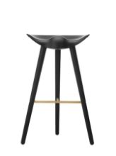 Billede af Audo Copenhagen ML42 Barstool SH: 77 cm - Sortbejdset Bøg/Messing