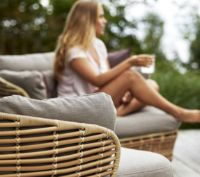 Billede af Cane-line Outdoor Basket 2 pers. Sofa inkl. hynder L: 201 cm - Natural/Taupe
