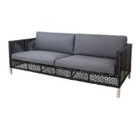 Billede af Cane-line Outdoor Connect 3 pers. Sofa inkl. Grå hynde L: 213 cm - Black/Anthracite